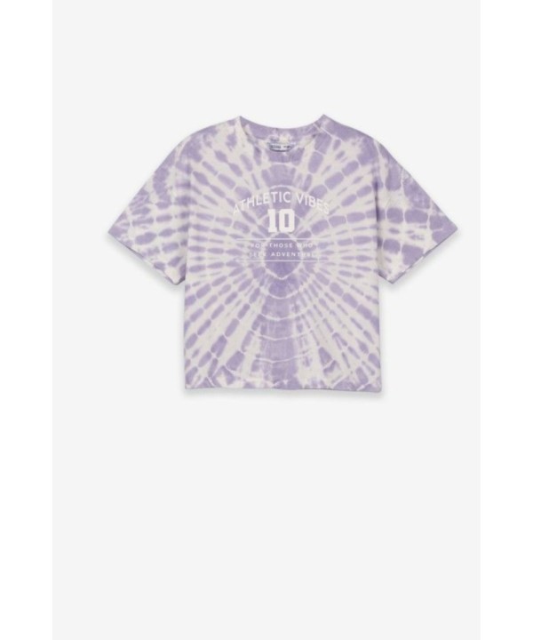 Camiseta Tie Dye con Texto Frontal | Fashion College